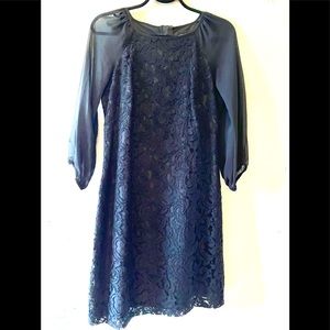 ADRIANNA PAPELL Black Lace Sheath Dress